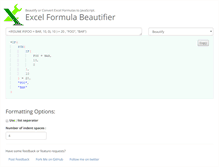 Tablet Screenshot of excelformulabeautifier.com
